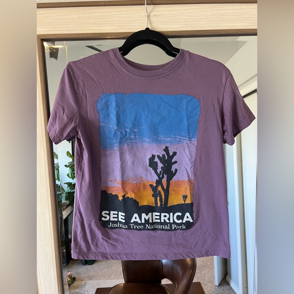 Joshua State Park See America T-shirt Women’s XS Purple 100% Cotton Soft Tee